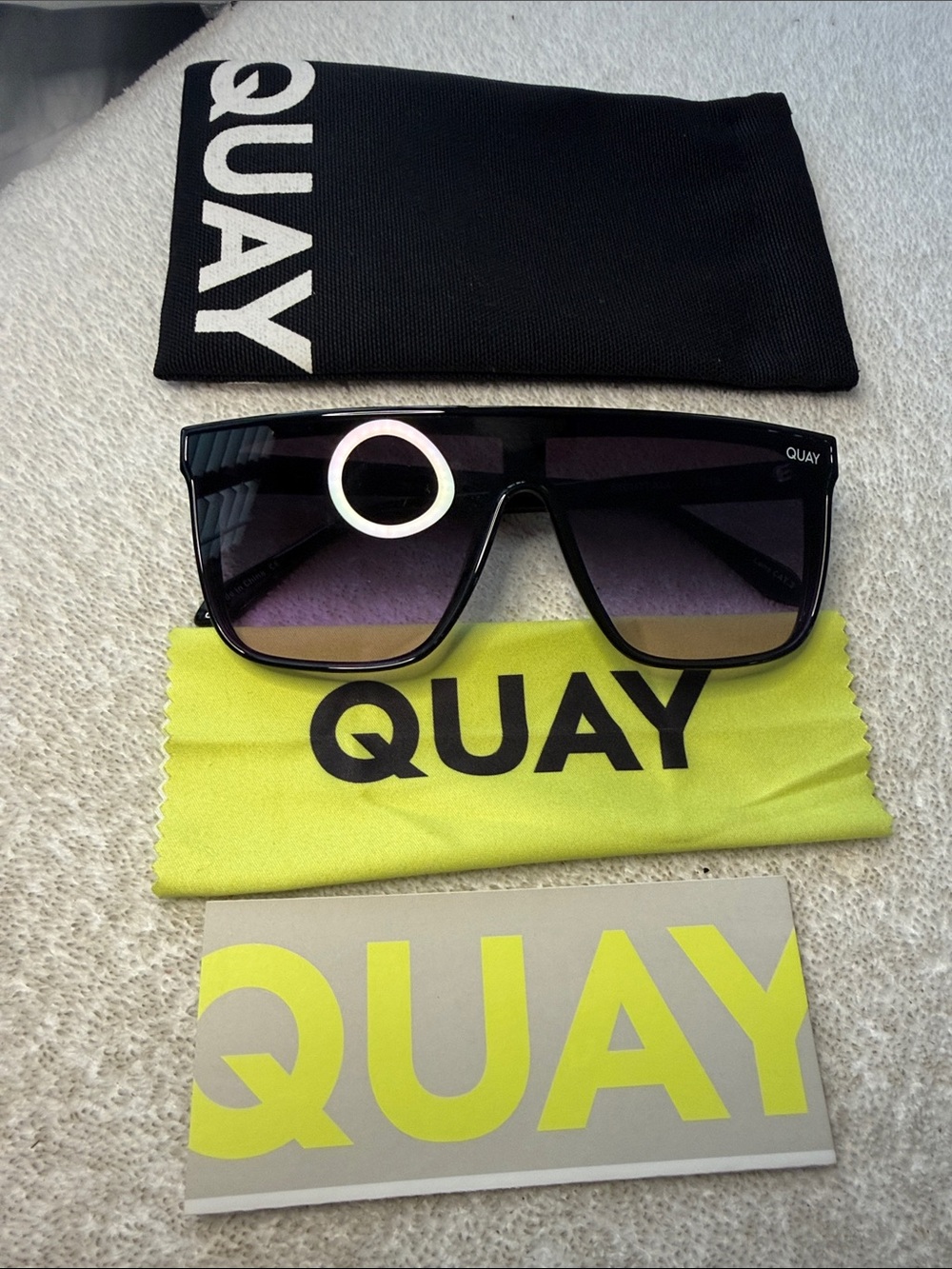 Quay Unisex Nightfall Black Designer Wrap Sunglasses